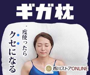一度使ったらくせになる「ギガ枕」【西川オンラインショップ】のバナーデザイン