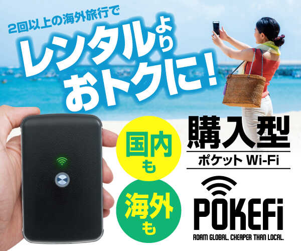 海外ならレンタルより…購入型ポケットWi-Fi 【POKEFi（ポケファイ）】のバナーデザイン